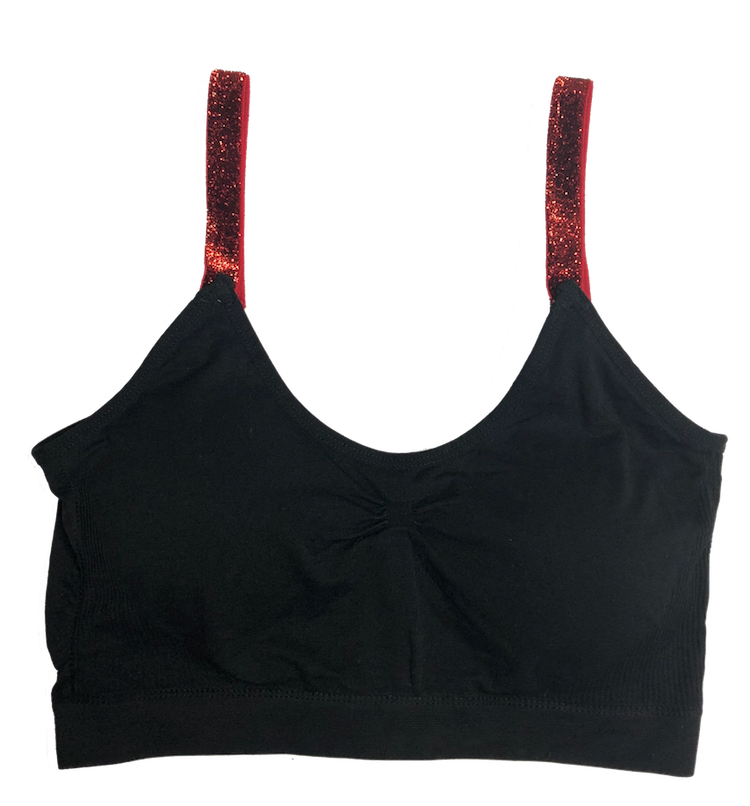 Stretch Velvety Lurex Strap Scoopneck Seamless Bra